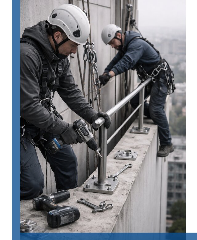 Монтаж перил на высоте в Ивантеевке для жилых и промобъектов