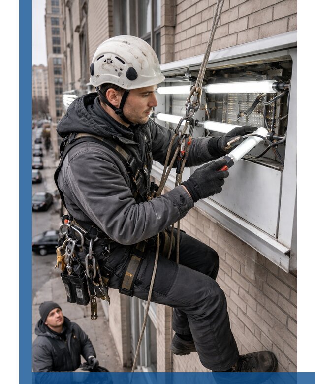 Профессиональная замена ламп в наружной вывеске в Ивантеевке