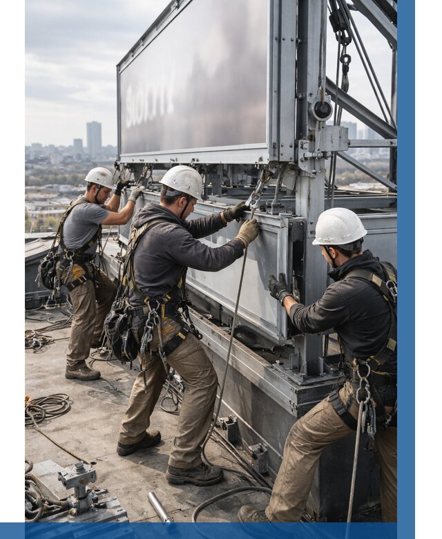 Монтаж крышной рекламной конструкции в Ивантеевке от 61722 р.|ВЫСОТНИК-Внт