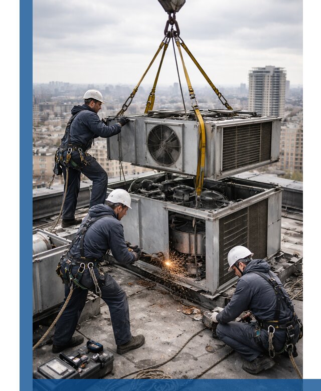 Демонтаж крышной установки в Ивантеевке любой сложности