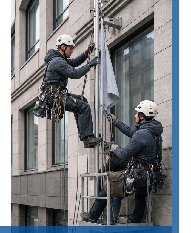 Установка флагов на фасаде в Ивантеевке от 4629 р. | ВЫСОТНИК-Внт