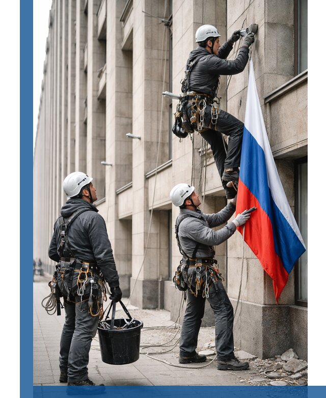 Профессиональная установка флагов на фасаде в Ивантеевке