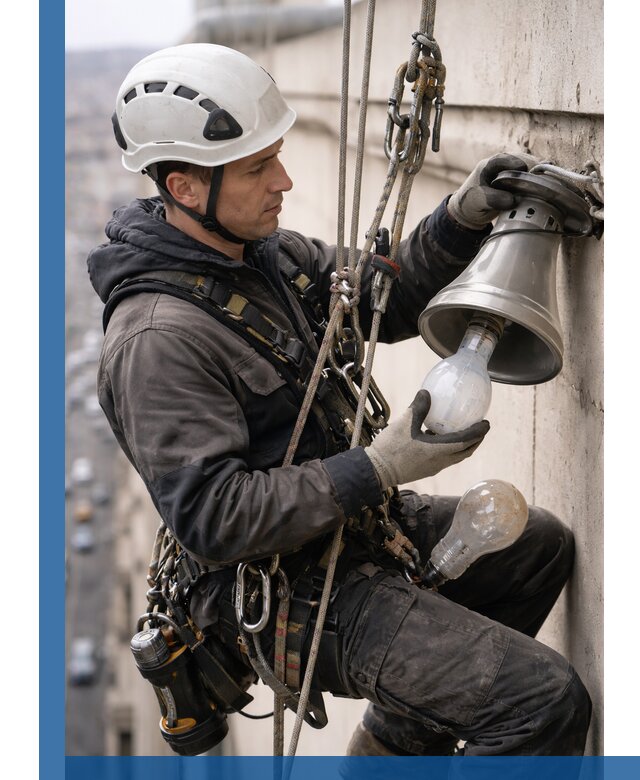 Замена ламп на высоте в Ивантеевке профессионально и быстро