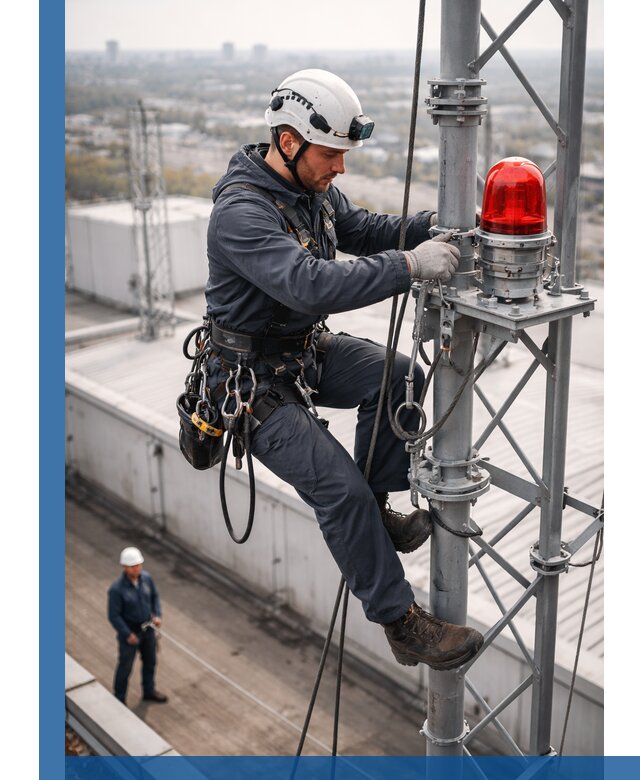 Монтаж заградительных огней и обслуживание объектов в Ивантеевке
