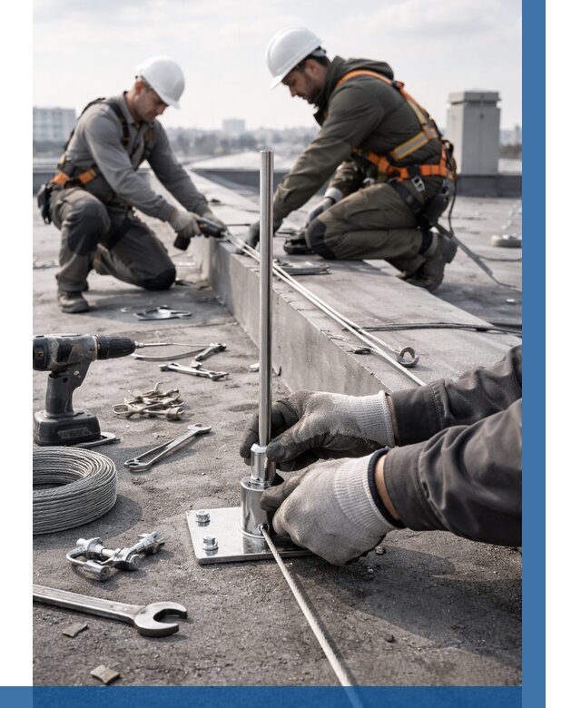 Монтаж молниезащиты на кровле в Ивантеевке цена от 25718 р. | ВЫСОТНИК-Внт