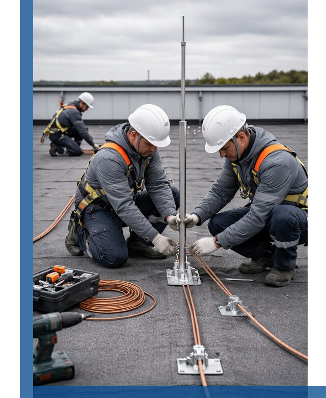 Монтаж молниезащиты на кровле в Ивантеевке под ключ с гарантией