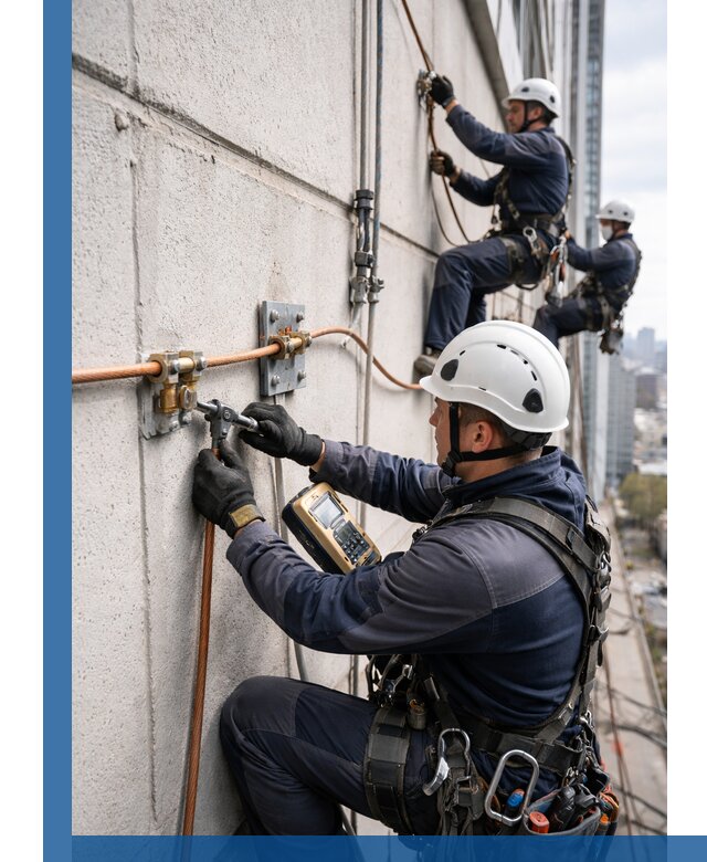 Монтаж системы заземления здания и молниезащиты в Ивантеевке