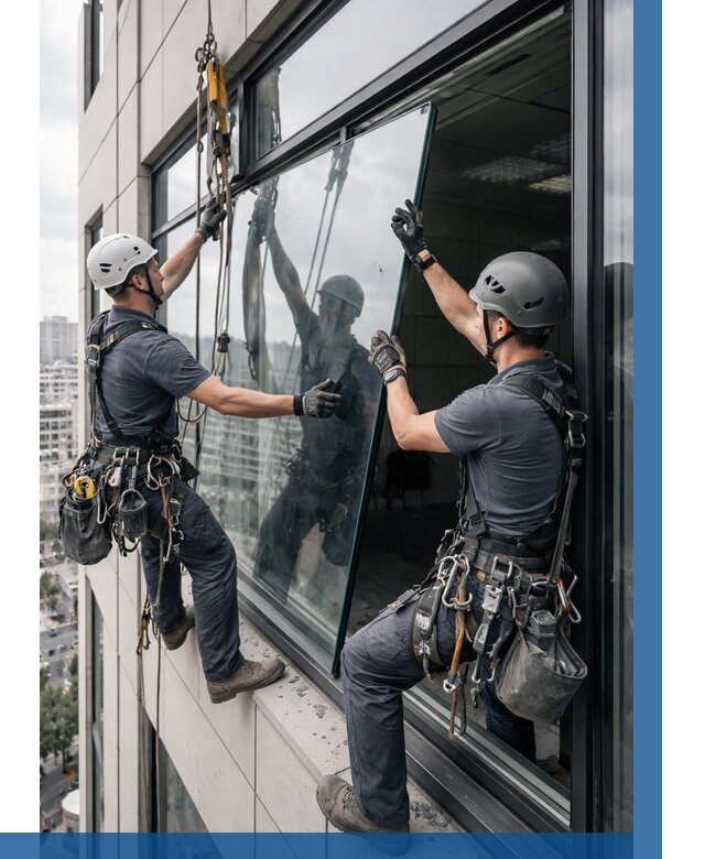 Замена стеклопакетов на высоте в Ивантеевке от 5658 р. | ВЫСОТНИК-Внт