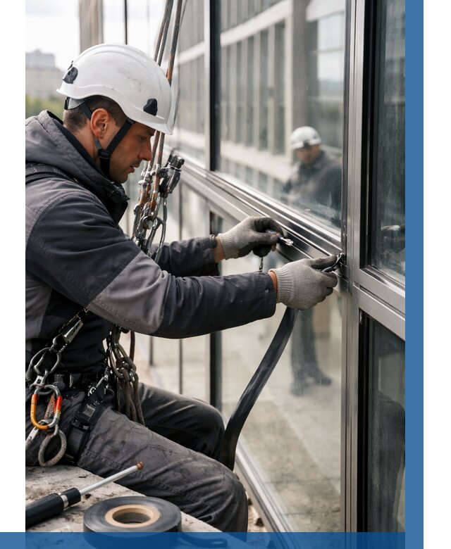 Ремонт витражных конструкций в Ивантеевке от 3600 р. | ВЫСОТНИК-Внт