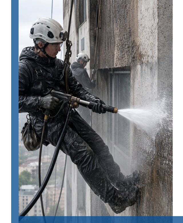 Гидроструйная очистка фасадов и конструкций в Ивантеевке