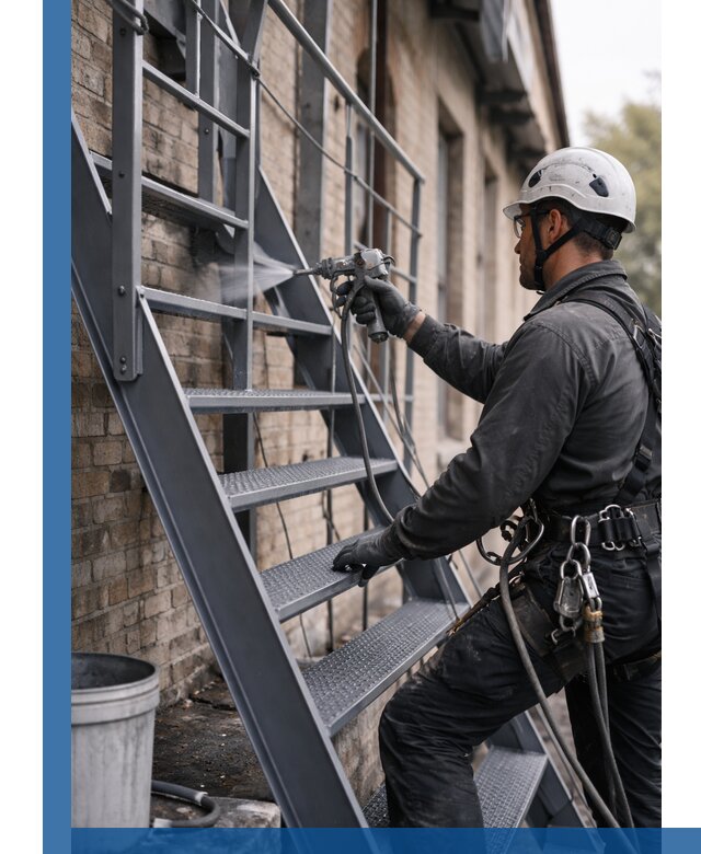 Покраска и антикоррозионная защита пожарных лестниц в Ивантеевке