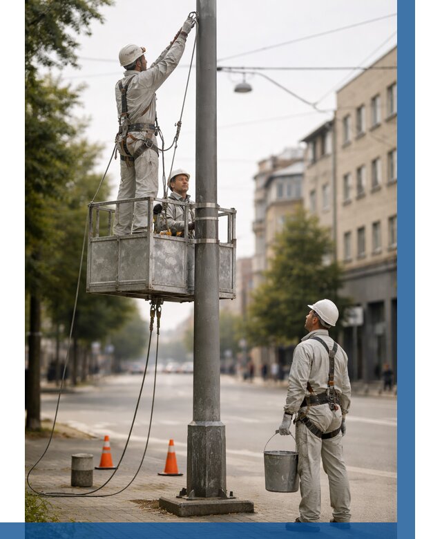 Покраска опор освещения в Ивантеевке от 5144 р. | ВЫСОТНИК-Внт