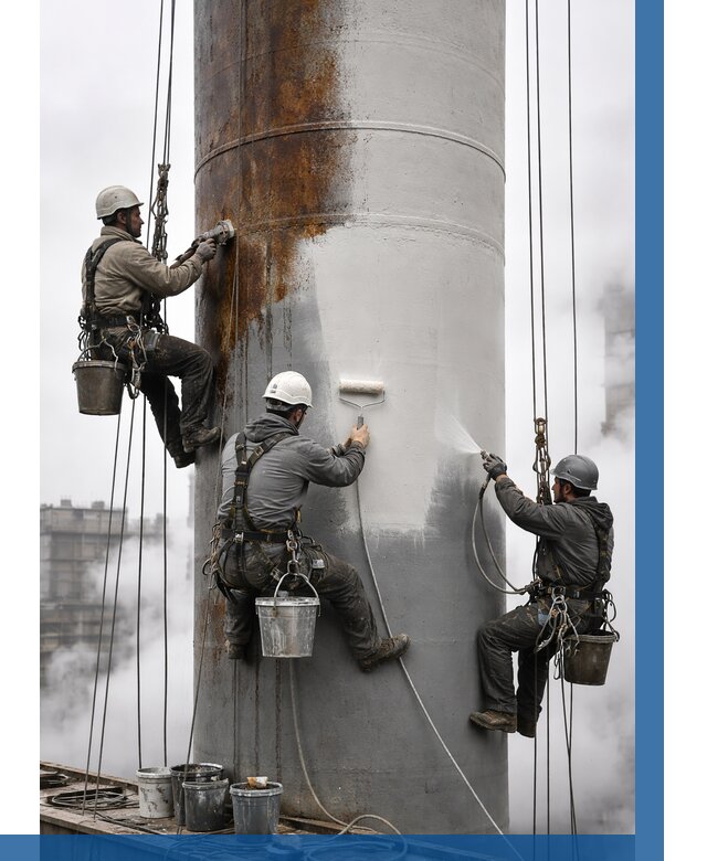 Покраска дымовых труб в Ивантеевке от 8744 р. | ВЫСОТНИК-Внт