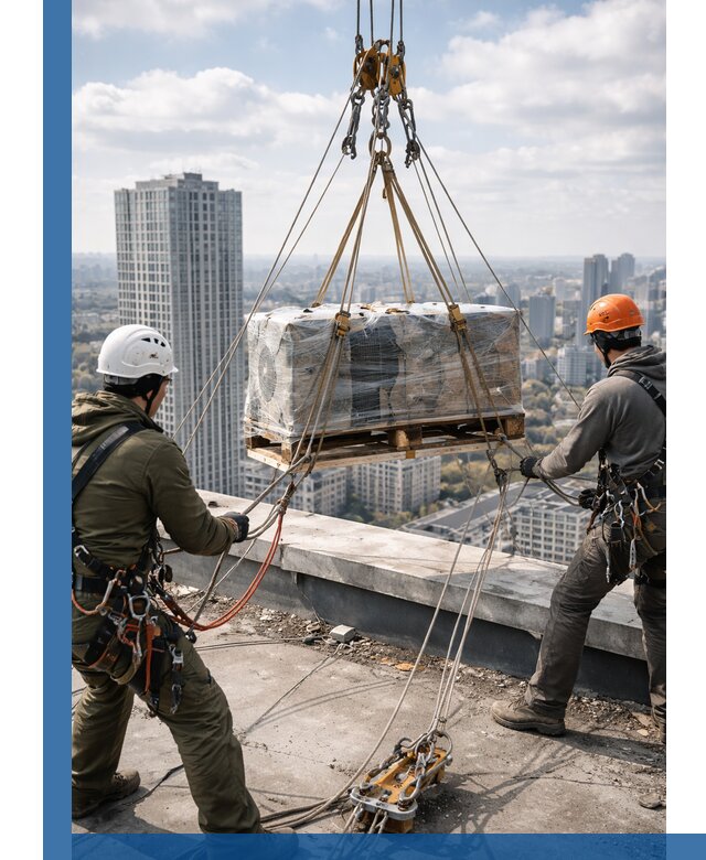 Подъем и монтаж крупногабаритных грузов на крышу в Ивантеевке