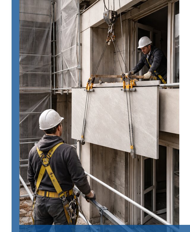 Подъем керамогранита на этаж в Ивантеевке грузчиками и техникой