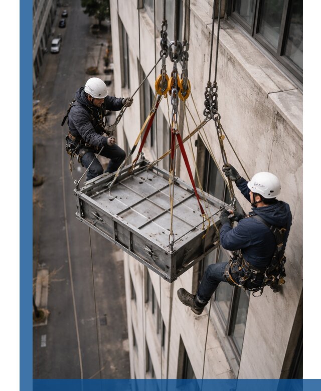 Спуск и подъем грузов по фасаду в Ивантеевке для зданий