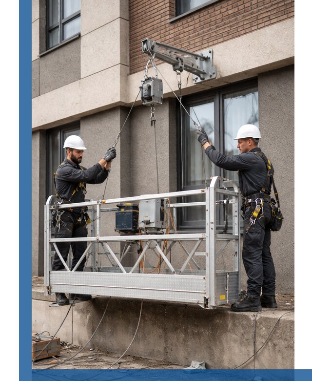 Монтаж и подъем фасадной люльки в Ивантеевке с гарантией безопасности