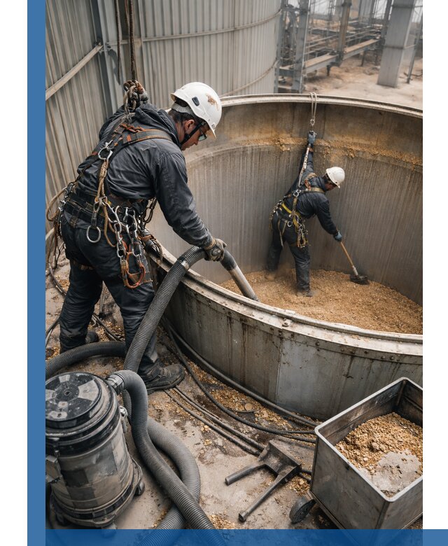 Профессиональная чистка зерновых бункеров в Ивантеевке с выездом