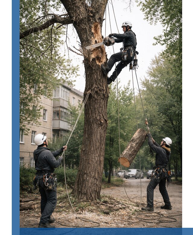 Срочное удаление аварийных деревьев в Ивантеевке с гарантией безопасности