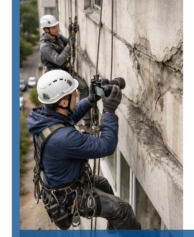Фотофиксация дефектов фасада с высотной съемкой в Ивантеевке